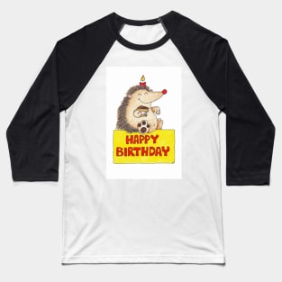 Birthday Hedgehog Baseball T-Shirt